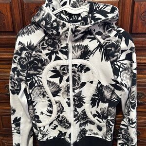Lululemon Athletica Black and White Floral Hoodie